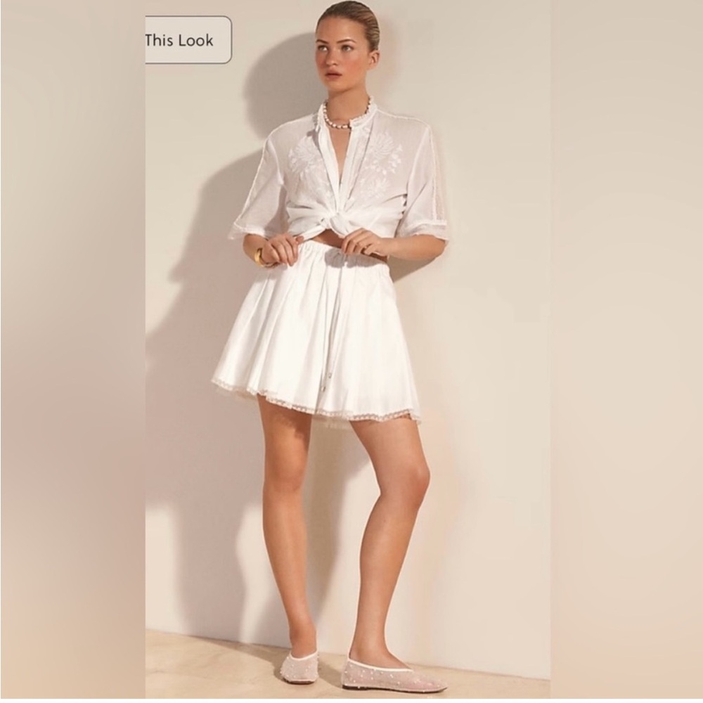 NWT Pleated tie-waist mini skirt XS